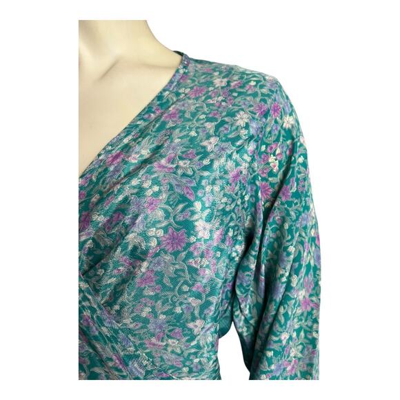 Bazaar Handmade Silk Wrap Blouse Shirt Top Sari Fabric Boho OS - Picture 5 of 10